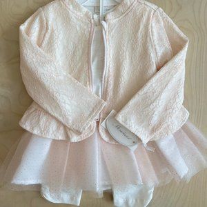 NWT Miniclasix Baby Girl's 3-Piece Jacket, Tutu Top & Leggings Set - 18mo